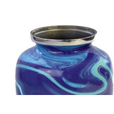 Eigentijdse licht donkerblauwe urn - medium