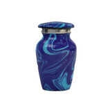 Eigentijdse licht donkerblauwe urn - mini