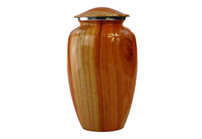 Lichtgekleurde urn met verticaal houteffect - groot