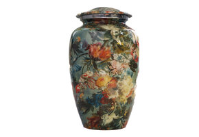 Bonte bloemenurn - groot