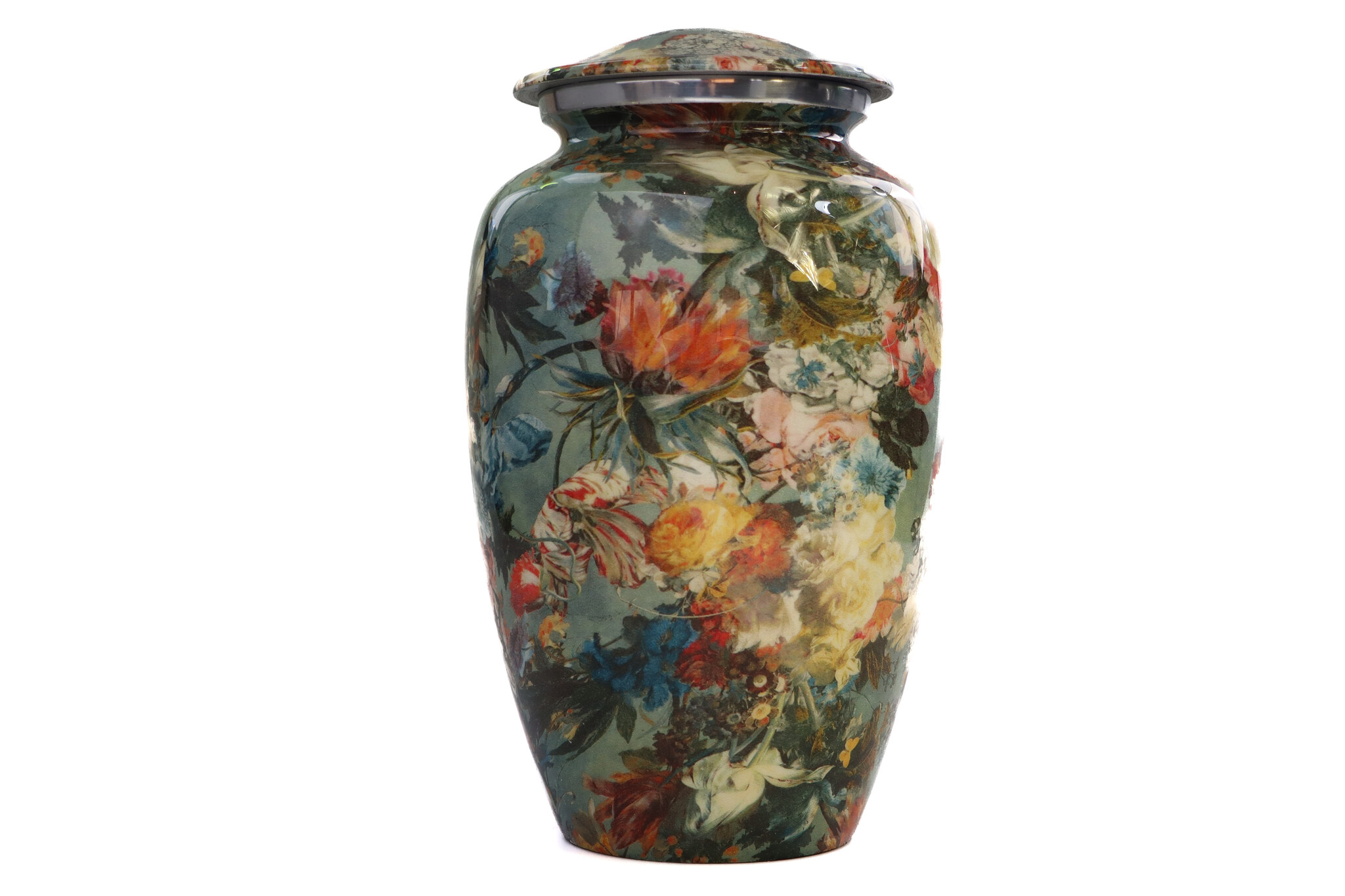 Bonte bloemenurn - groot