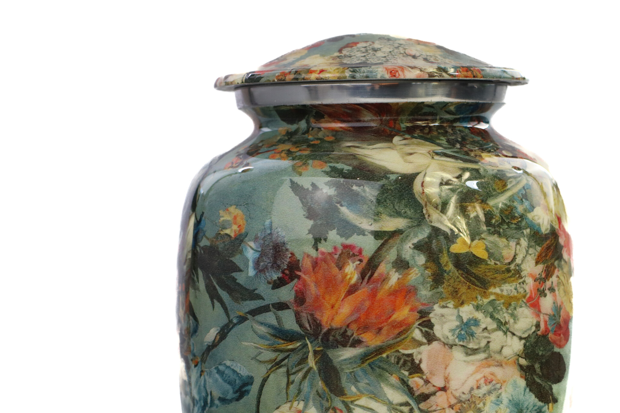 Bonte bloemenurn - groot