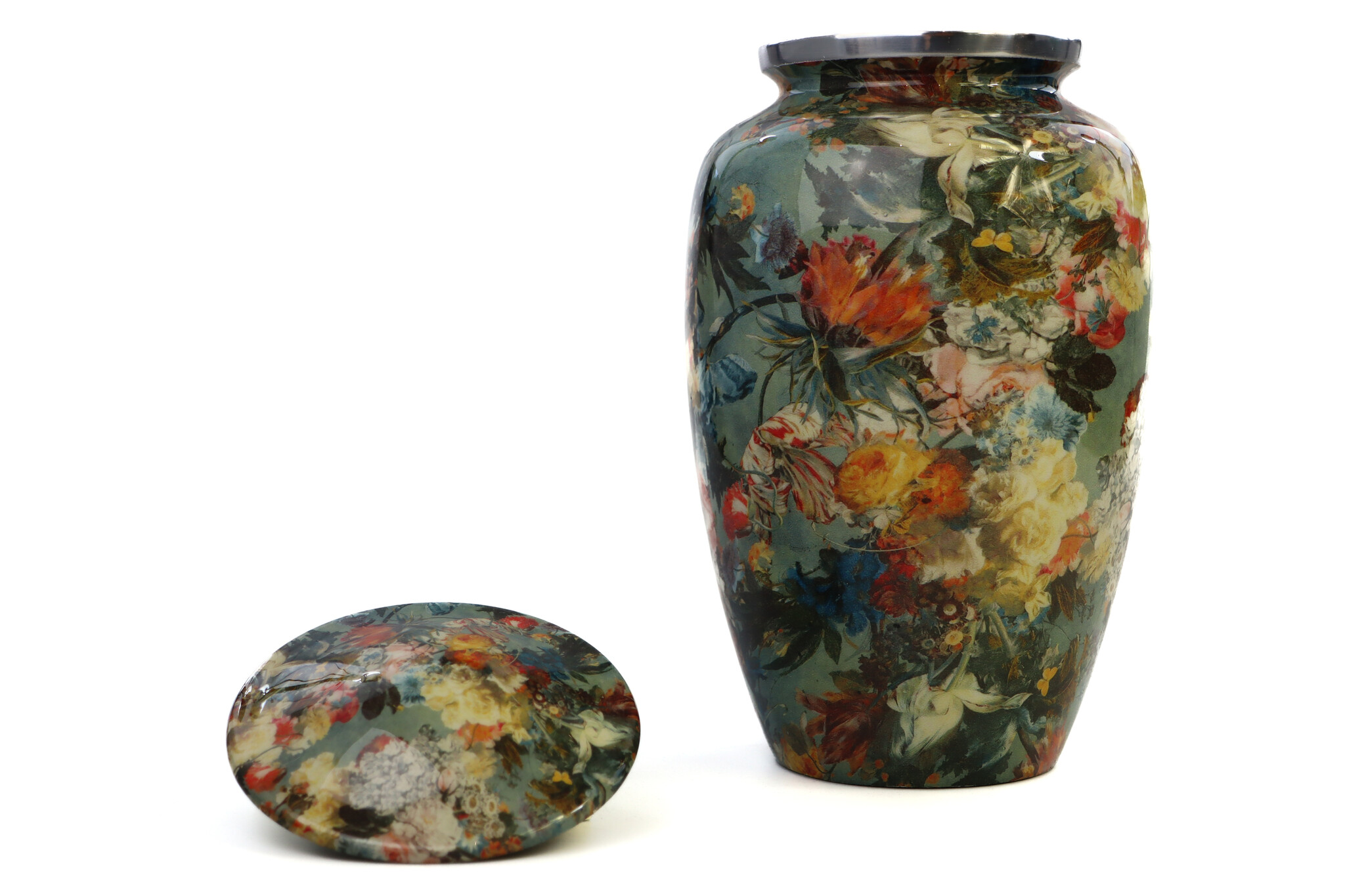 Bonte bloemenurn - groot