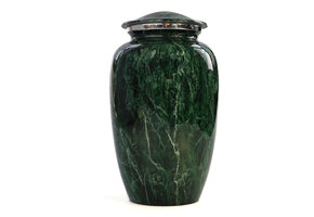 Urn met groen marmereffect - groot