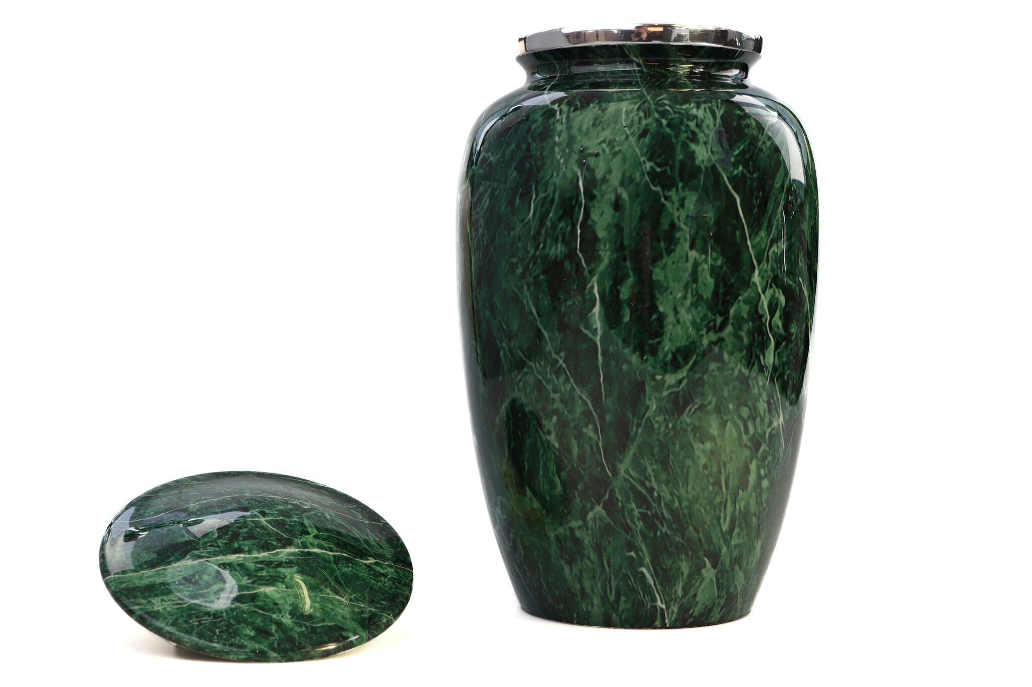 Urn met groen marmereffect - groot