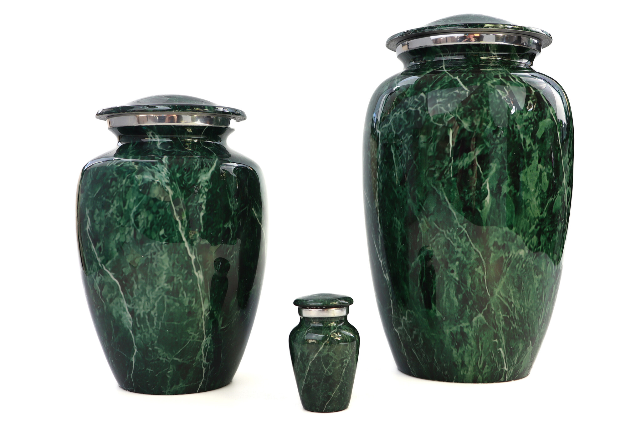 Urn met groen marmereffect - groot