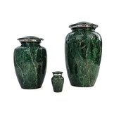 Urn met groen marmereffect - medium