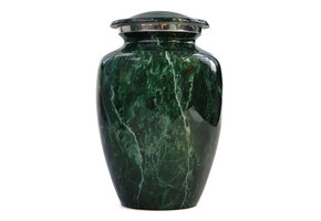 Urn met groen marmereffect - medium