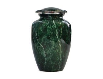 Urn met groen marmereffect - medium