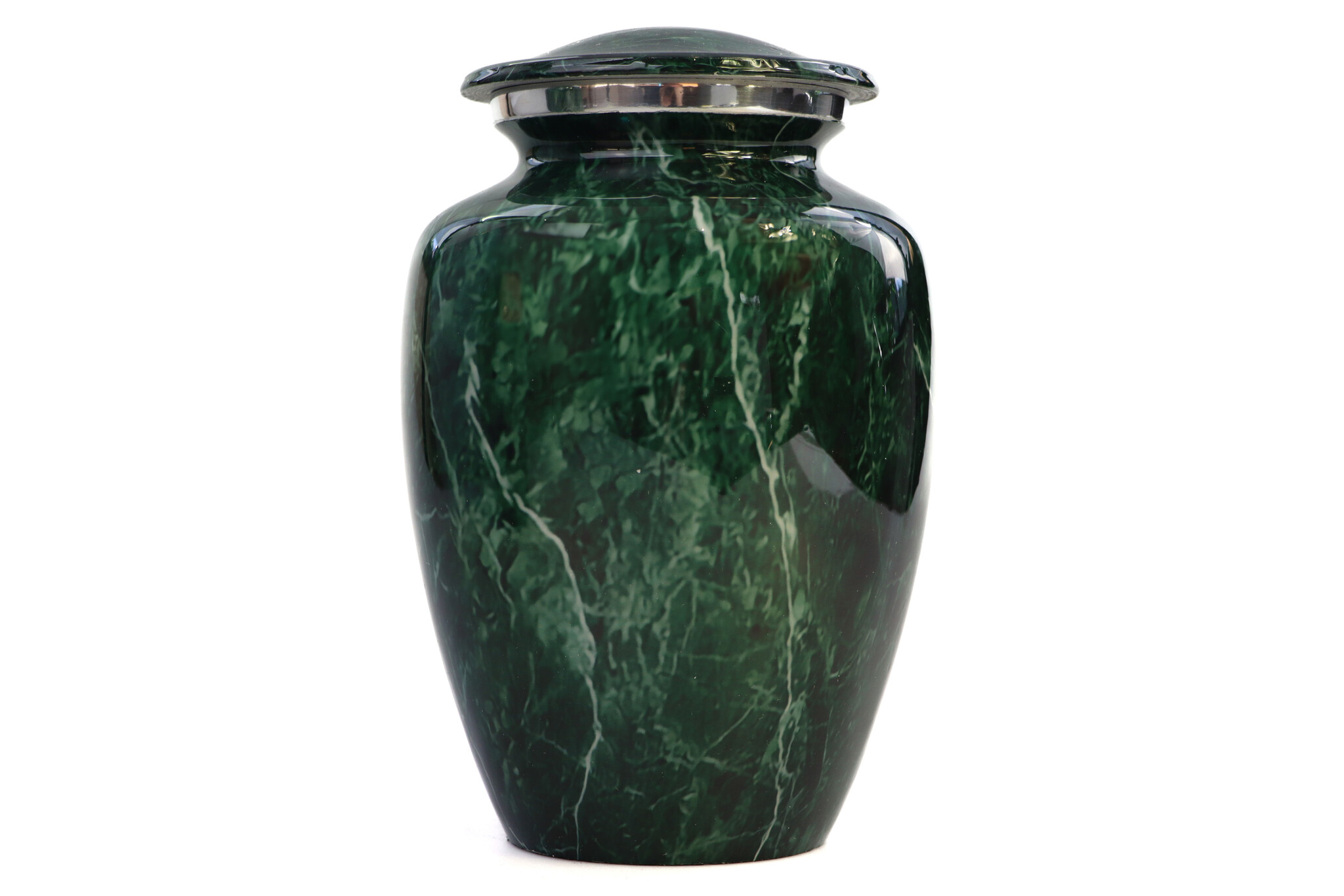 Urn met groen marmereffect - medium