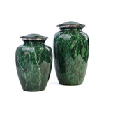 Urn met groen marmereffect - medium