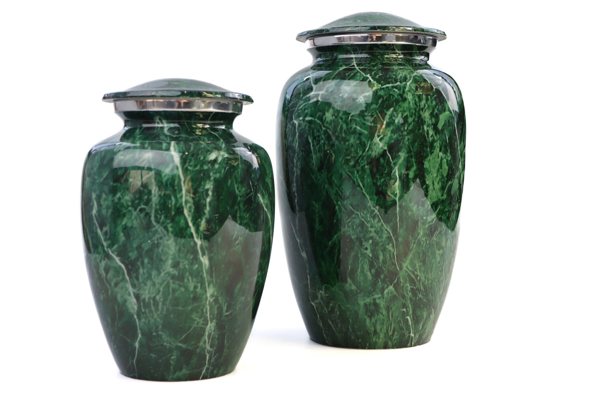 Urn met groen marmereffect - medium