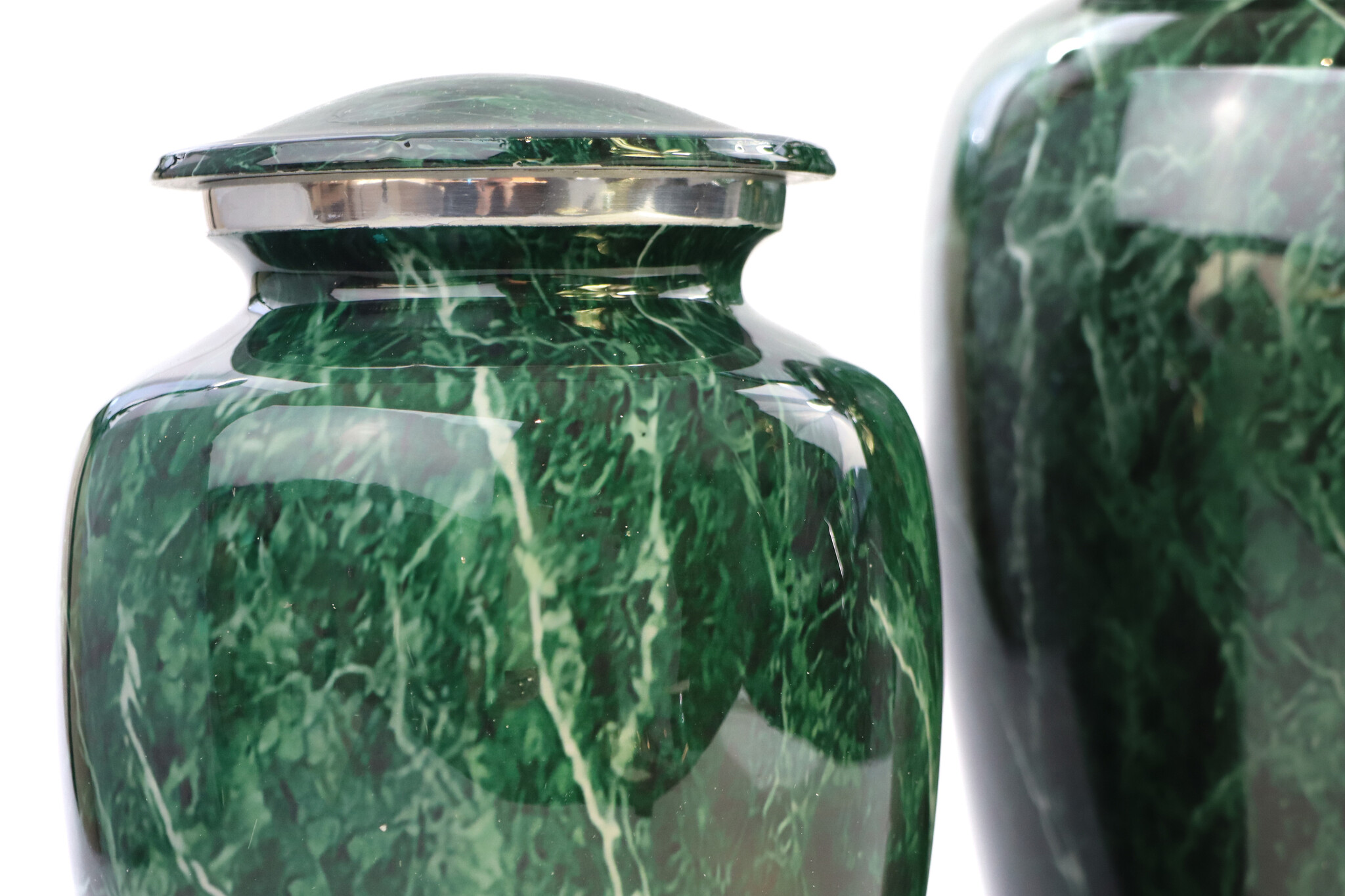 Urn met groen marmereffect - medium