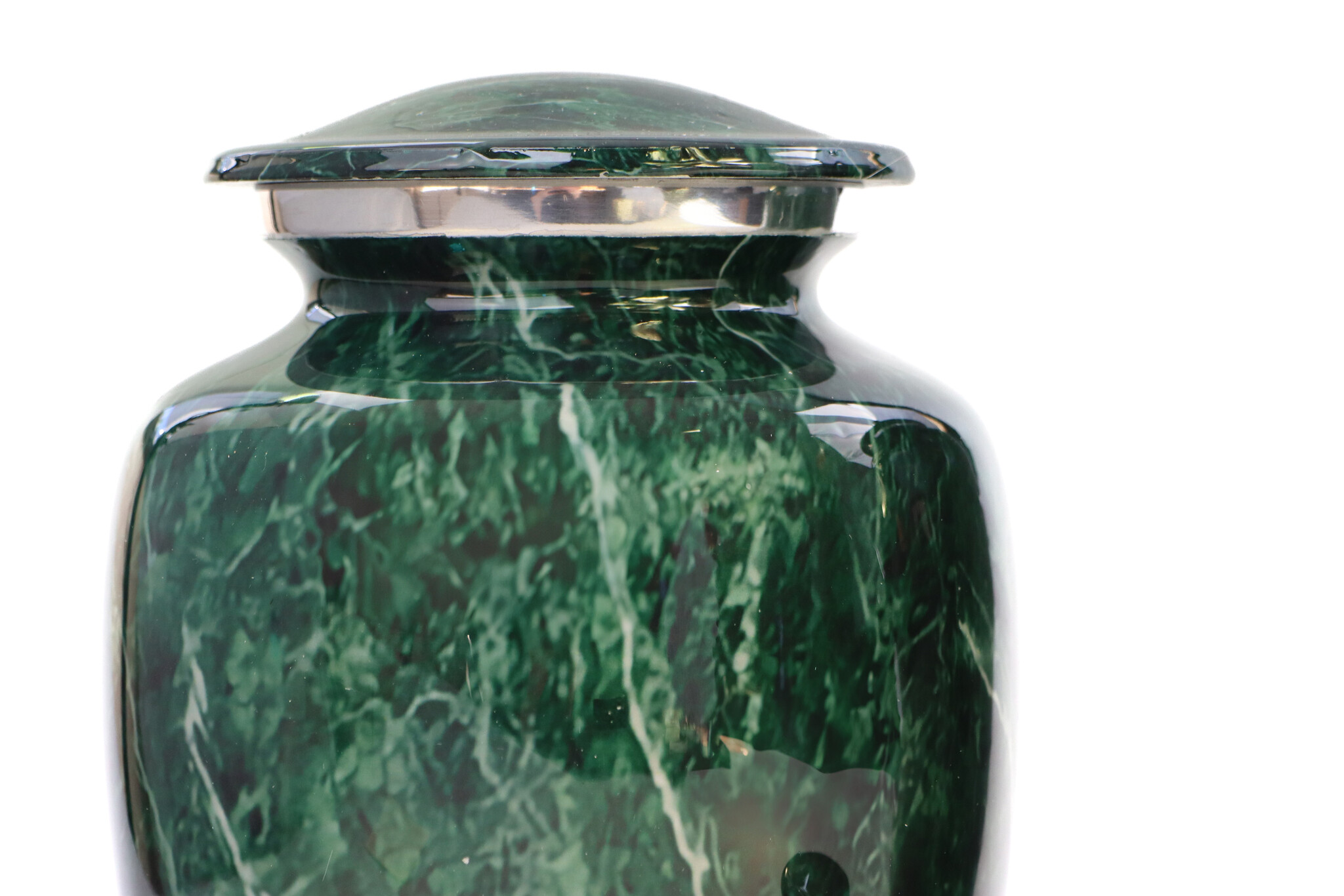 Urn met groen marmereffect - medium