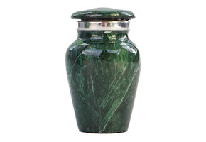 Urn met groen marmereffect - mini