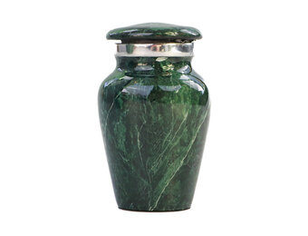 Urn met groen marmereffect - mini