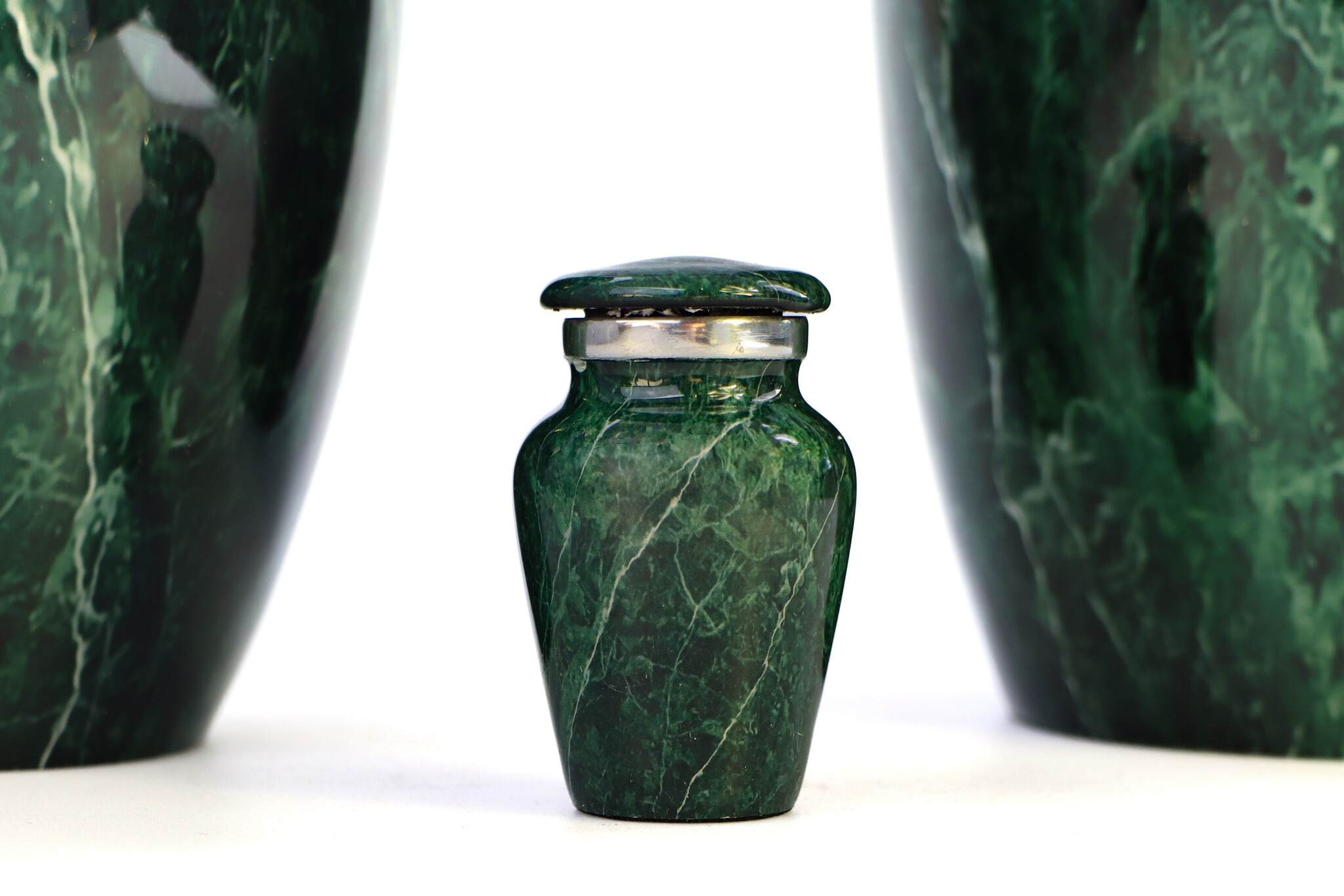 Urn met groen marmereffect - mini
