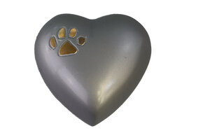 Hart met huisdieren pootje - mini urn