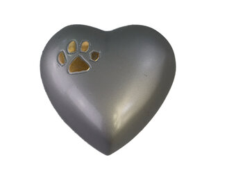 Hart met huisdieren pootje - mini urn