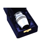 Modern grijs gekleurde mini urn 3 zwarte lijnen