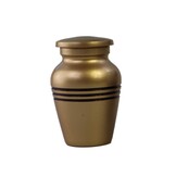 Messingkleurige mini urn 3 zwarte lijnen