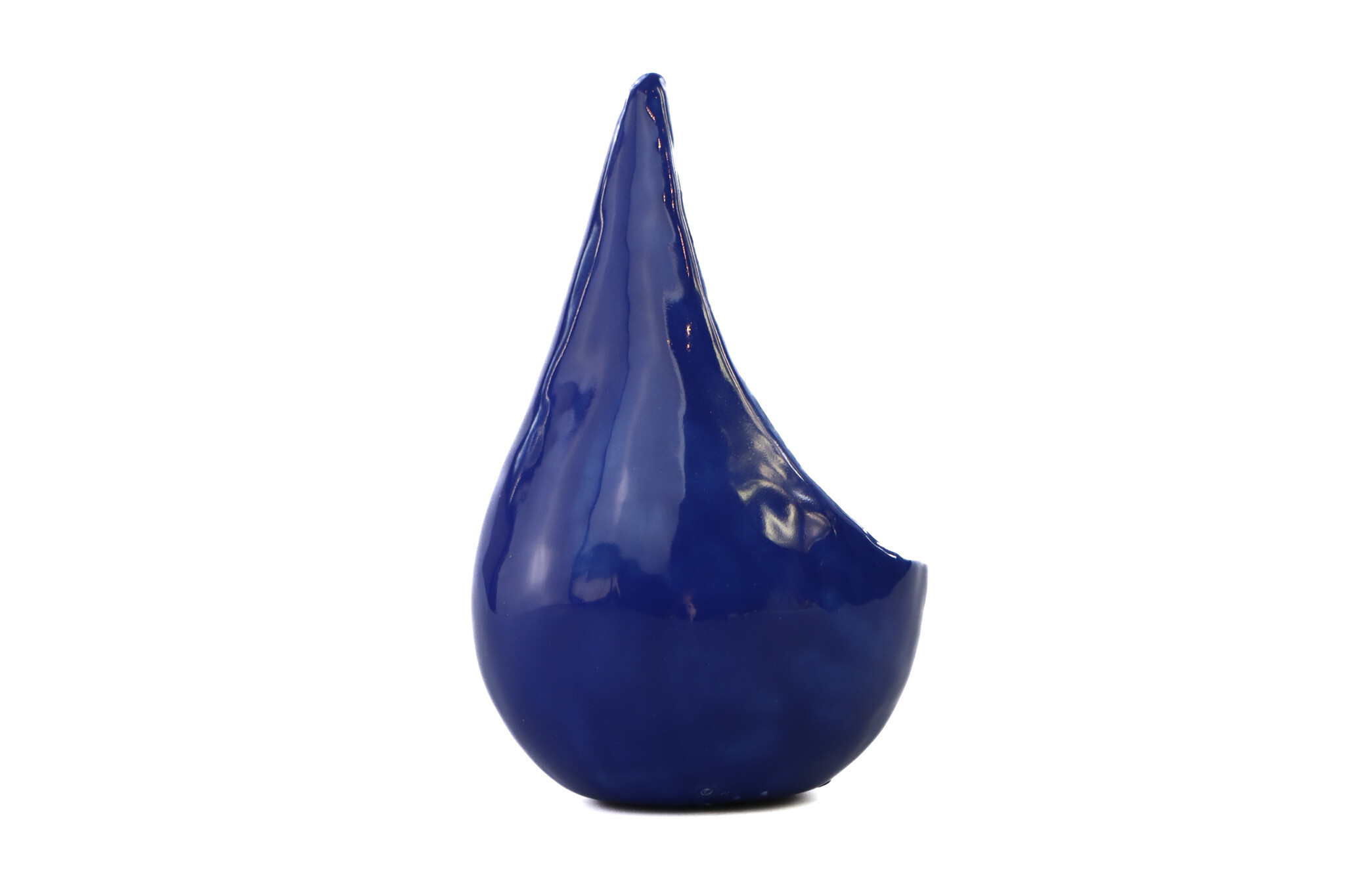 Handgemaakte mini traan urn blauw en zacht wit