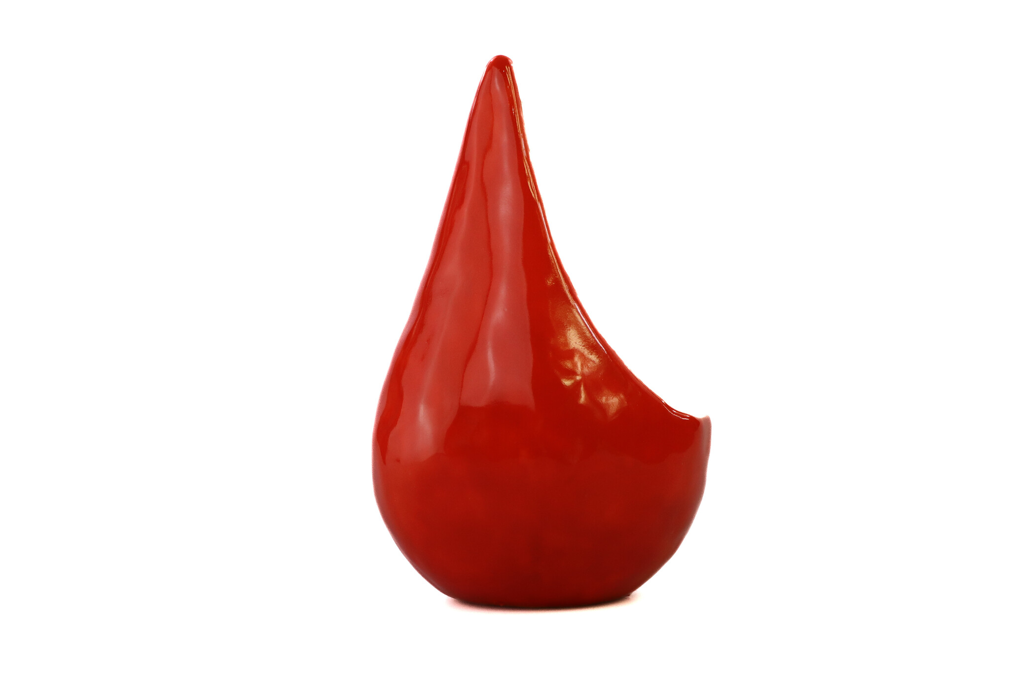 Handgemaakte mini traan urn rood en zacht wit