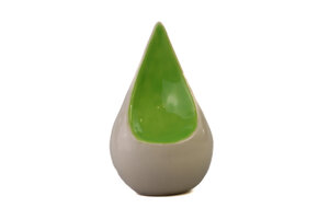 Mini traan urn creme en groen