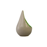 Handgemaakte mini traan urn creme en groen