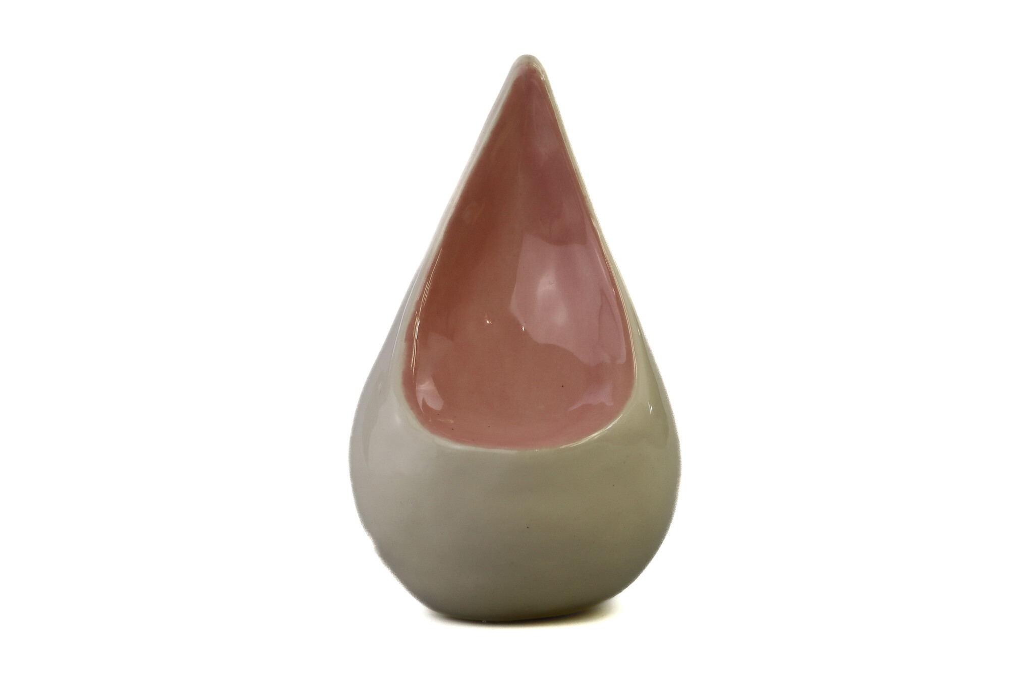 Handgemaakte mini traan urn creme en grasgroen