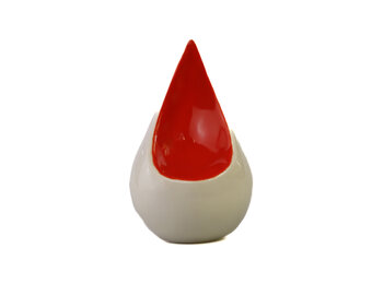 Mini traan urn creme en rood