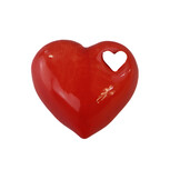 Rode mini hart urn met wit hartje