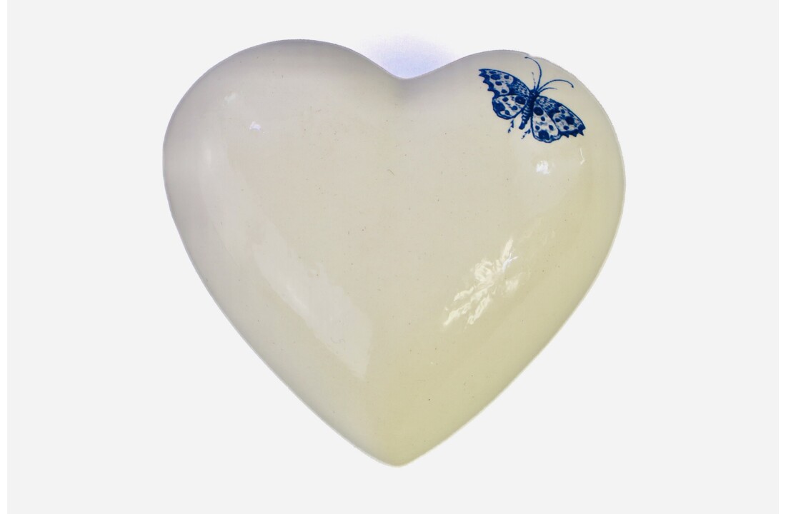 Mini urn wit creme met delftsblauwe vlinder