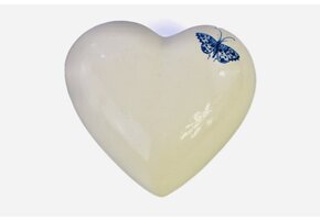 Mini urn wit creme met delftsblauwe vlinder