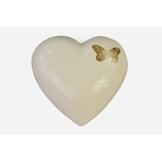 Mini urn wit creme met goudkleurige vlinder