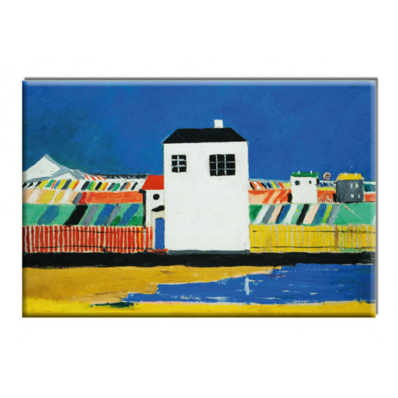 Bekking & Blitz Koelkastmagneet: Landschap met een wit huis, Malevich