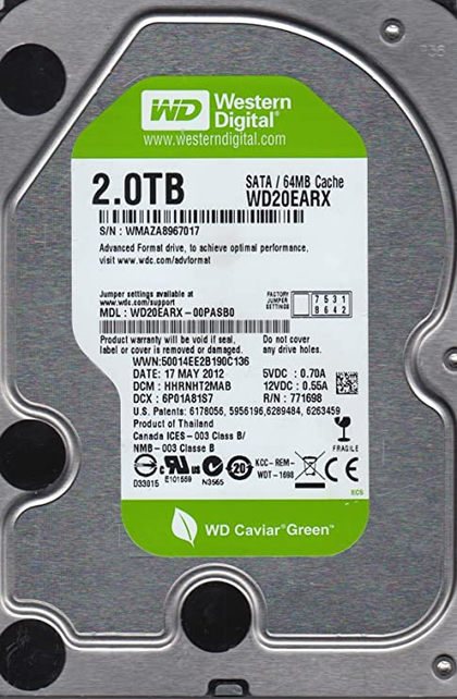 Western Digital 2TB Green WD20EARX Western Digital 2TB Green WD20EARX