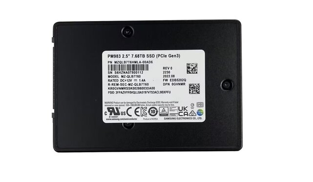 Samsung 7.68 TB MZ-QLB7T60  PCI-Express 3.0 X4 (NVMe)