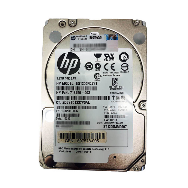 HPE 1.2TB 10K SAS SERVER SCHIJF EG1200FDJYT - GEEN BRACKET