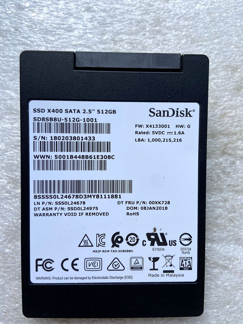SanDisk SSD X400 512GB  X4133001 SanDisk SSD X400 512GB  X4133001