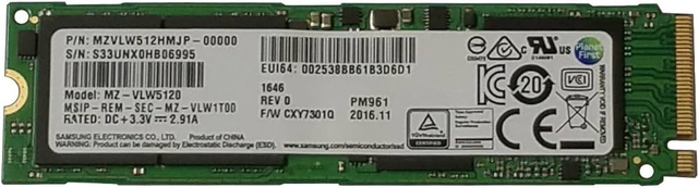 Samsung 512GB PM961 NVMe MZ-VLW5120