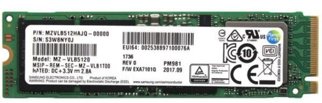 Samsung 512GB PM981 NVMe MZ-VLB5120