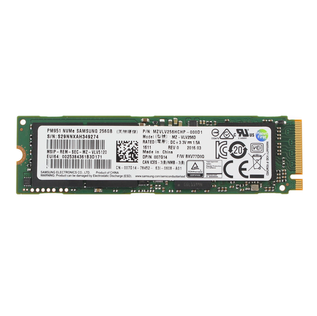 Samsung 256GB SSD NVMe PM951 MZ-VLV256D