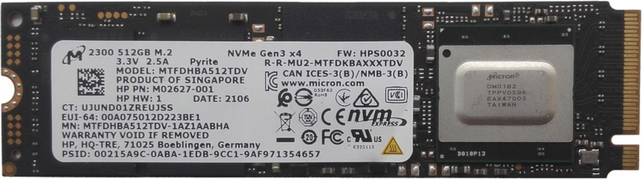 Micron 512GB SSD NVMe Gen3 x4  2300 MTFDHBA512TDV