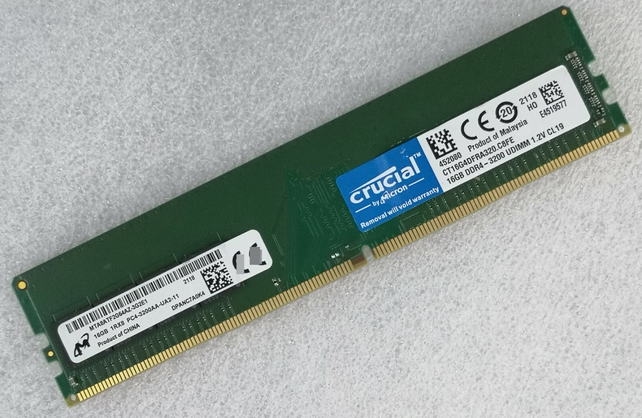 Micron 16GB 3200Mhz DDR4  MTA8ATF2G64AZ-3G2E1