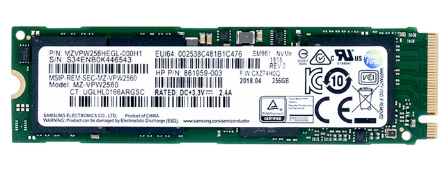 Samsung SM961 256GB SSD M.2 MZ-VPW2560