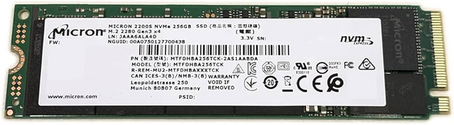 Micron SSD 256GB 2200 NVMe MTFDHBA256TCK