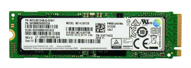 Samsung 512GB PM981a NVMe MZ-VLB512B