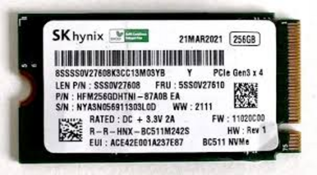 SKhynix 256GB SSD BC511 NVMe