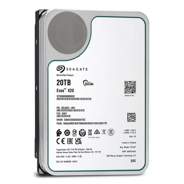 Seagate 20TB Exos X20 SAS 3,5" ST20000NM002D